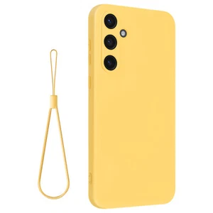 Avizar, Halbsteife Silikonhülle für Samsung Galaxy S24 mit Handschlaufe, Gelb - Zdjęcie 1 z 6