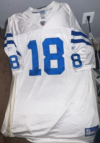 Reebok NFL Peyton Manning White Home Indianapolis Colts Mens Size 58 Jersey Rare Cover