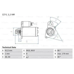 BOSCH Anlasser Starter 1.1kW für Renault Clio III Modus/Grand Modus - Bild 1 von 1