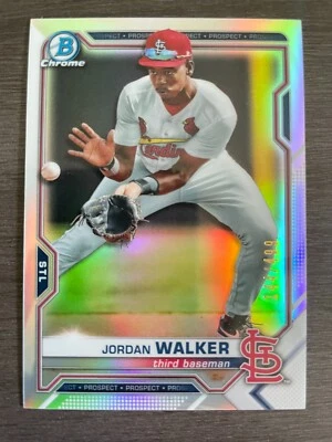 2021 Bowman Chrome Jordan Walker Refractor BCP-236 REFRACTOR serial /499 - Image 1 of 2