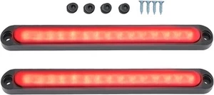 Truck Trailer Strip Brake Lights Rear Turn Tail Light Bar Red 2X 10 LED - Picture 1 of 7