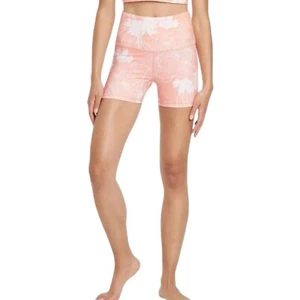 Women's JoyLab Coral Pink Floral Print High-Rise Bike Shorts 3.5" - Large - Picture 1 of 10