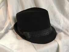 Dick Tracy Style Hat Mens Ladies Black Felt Fedora