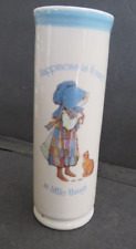 Vintage  Holly Hobbie ~ Blue Girl ~ Stoneware Bud Vase