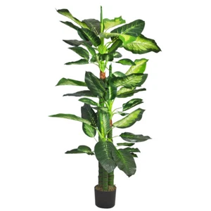 Dieffenbachie planta artificial árbol artificial planta artificial 130 cm Decovego - Imagen 1 de 7