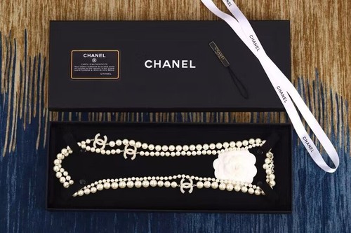 CHANEL Collana di Perle CCS Forma di Pera 100° Anniversario Maglione Catena 24C