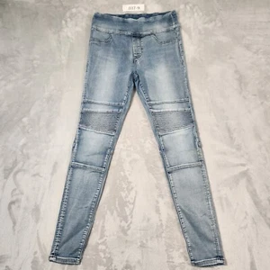 DECJUBA JEGGING JEANS WOMENS SIZE 10 BLUE STRETCH DENIM SKINNY BIKER MID RISE - Picture 1 of 12