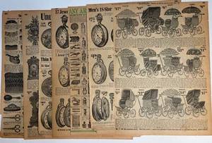 Años 1900 MONTGOMERY WARD 7 páginas catálogo de dos caras relojes carrito de bebé - Imagen 1 de 12