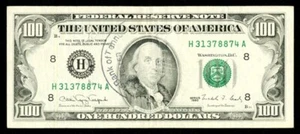 1990 $100 billete de cien H St. Louis Tennessee sello de cajero billete de la reserva federal - Imagen 1 de 2
