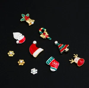 Juego de 10 x 3D Navidad Dije Uñas Decoración Decoración Copo de Nieve Rudolph Vendedor del Reino Unido - Imagen 1 de 1