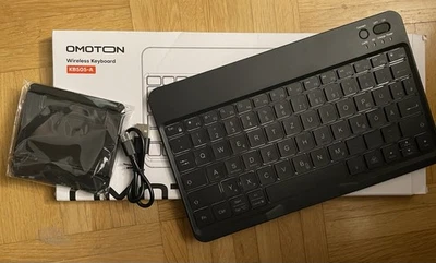 OMOTON Bluetooth Mini Tastatur beleuchtet wiederaufladbar iOS/Android/Windows - Bild 1 von 4