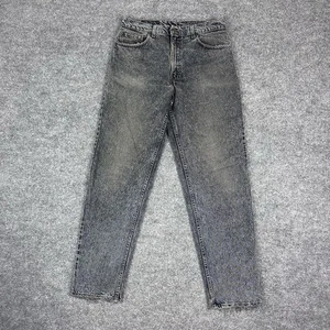 VTG Levis 550 Jean Mens 34x32 Distressed Black Acid Stone Wash 90s USA 1991 READ - Picture 1 of 22