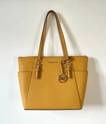 Michael Kors Charlotte Saffiano Leather Top-Zip Tote Bag - Image 1 of 4