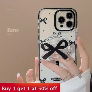 Funda con soporte magnético para teléfono de moda con moño para iPhone 16 Pro Max 15 14 13 12 11 - Imagen 1 de 7