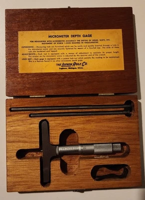 Lufkin 千分表深度计编号 513带木箱 — 第 1/4 张图片