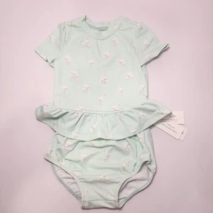 Neu mit Etikett Janie and Jack Kleinkind Baby Mädchen Flamingo-Druck mint Schwimmen Set Gr. 18-24 - Bild 1 von 4