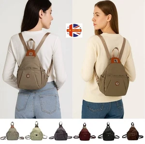 Woman Girl Boutique Classic Plain Mini Small Cloth Fabric Backpack Rucksack - Picture 1 of 75