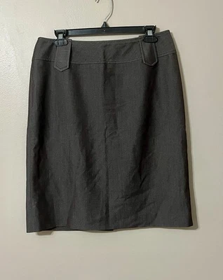 Falda lápiz forrada marrón firmada por Larry Levine 8 usada en excelente estado para mujer Foto 1 de 4