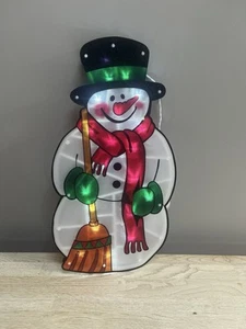 Light Up Metallic Snowman Silhouette - Picture 1 of 8