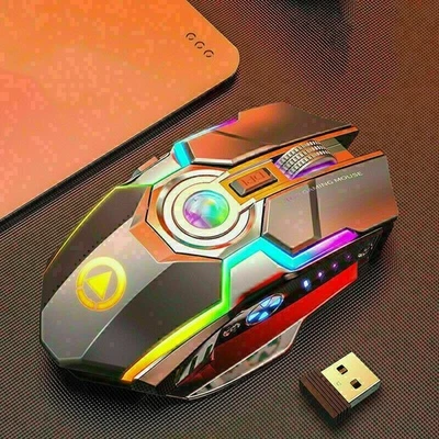 A5 Wireless Gaming Mouse Rechargeable Silent Ergonomic 7 Keys RGB Backlit Mice - Image 1 of 4