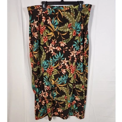 NUEVA Maxi Falda Judith Hart 20W $62 Tropical Floral Línea A Plus Paraíso Foto 1 de 4