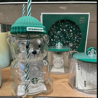 Taza de oso barista Starbucks 2026 edición limitada taza de vidrio regalo de Navidad 591 ml Foto 1 de 4