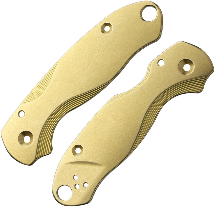 Flytanium Lotus Spyderco Para 3 Brass Knife Handle Scales 1014 - Image 1 of 1