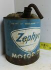 Vintage 5 Gallon Motor Oil Gas Lube Can Zephyr Mancave