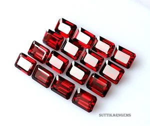 5x7 MM 5 Pcs Natural Garnet Octagon Loose Gemstone Natural Gemstones 5.85 Ct - Picture 1 of 2