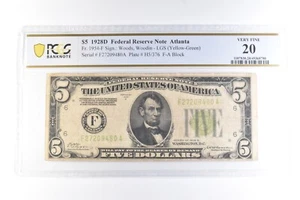 1928 D $5 Atlanta GA FRN Fr#1954-F Very Fine 20 PCGS *6063 - Picture 1 of 3
