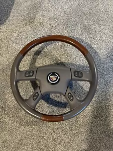03-06 ESCALADE LEATHER WRAPPED STEERING WHEEL NEUTRAL W/COVER OEM NEUTRAL - Picture 1 of 18
