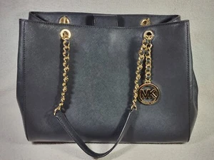 Michael Kors Gold chain large Leather tote NWOT - Picture 1 of 13