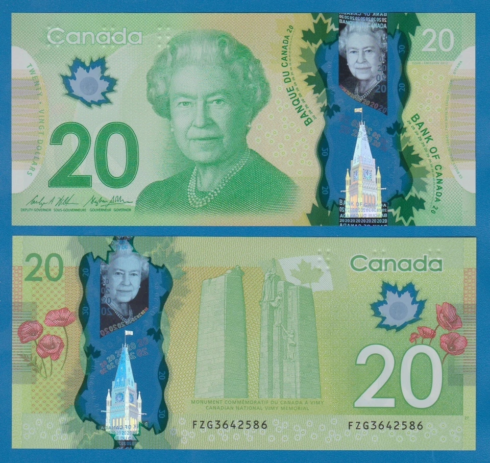 CANADA 20 Dollars P 108b 2012 UNC Polymer WILKINS & POLOZ BC-71b Queen Elizabeth - Image 1 of 1