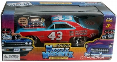 Muscle Machines Nascar '68 Dodge HEMI Dart #43 Richard Petty STP 1:18 scale - Image 1 of 4