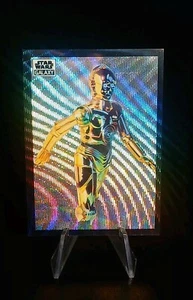 2022 TOPPS CHROME STAR WARS GALAXY #8 C-3PO 70/99 WAVE REFRACTOR - Picture 1 of 7