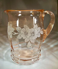 MacBeth Evans Dogwood Apple Blossom Pink 80-Ounce Decorated Beverage Pitcher!