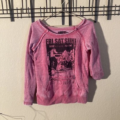 Pink boat neck Volcom sweater  medium Parts to Amsterdam S/P/10 - Image 1 of 4