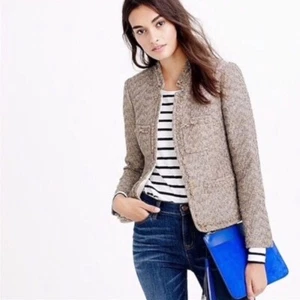 Nuevo con etiquetas J. Chaqueta de Tweed Metálico CREW Oro Flecos Púrpura A Medida, Talla 4 - Imagen 1 de 13