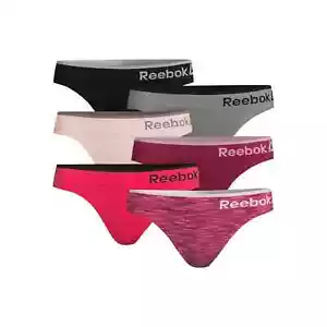 Reebok Seamless Women's Thong 6 Pack Bright Pink Spacedye Size 2XL (20-22) - Picture 1 of 7