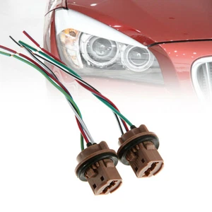 2Pcs 7443 T20 Female Brake Turn Signal Bulb holder Socket adapter Wiring HarYUGJ - Picture 1 of 7