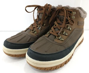 Weatherproof Mens Sneaker Boots Size 8 M Brown faux fur lined Slope style used - Picture 1 of 6