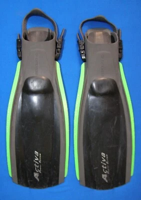 Beuchat Activa Power System Fins 黑色灰色绿色 ML 码可调节鞋跟带 — 第 1/4 张图片