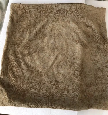 25” x 25” Pillow Cover Gold Tan Paisley Damask Chenille EUC - Image 1 of 4