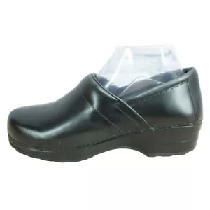 LL Bean Women's Classic Black Leather Slip On Nursing Clogs Size 8.5 M - Picture 1 of 9