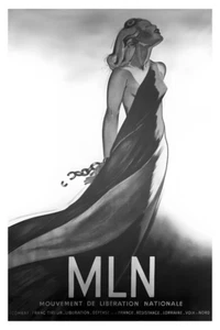 Französische Widerstandsgruppe Poster MLN Frankreich 2. Weltkrieg Poster Kunstdruck - Bild 1 von 1