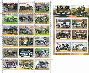 Stamp sheet+block Norton Motorcycle company 2021 Abkhazia issue - Picture 1 of 1