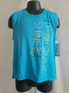 Neu C9 Champion Mädchen Duo-Dry blau T-Shirt Tank Top M 7/8 Glanz auf Glanz hell - Bild 1 von 5