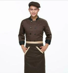 Unisex Chef Jacket Coat Restaurant Hotel Work Uniform Long Mesh Sleeves Hot - Picture 1 of 11
