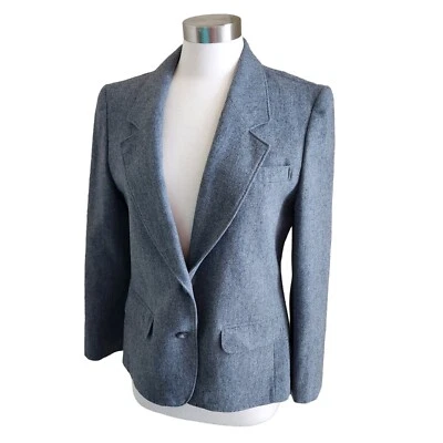 Vintage Pendleton Womens Jacket Blazer Size 8 Gray Academia Collared Long Sleeve - Image 1 of 4