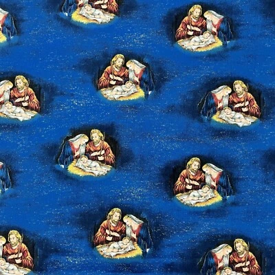 Presépio de Natal Sagrada Família Tecido de Algodão Acolchoado Cranston VIP 3 1/2 Jardas - Imagem 1 de 4